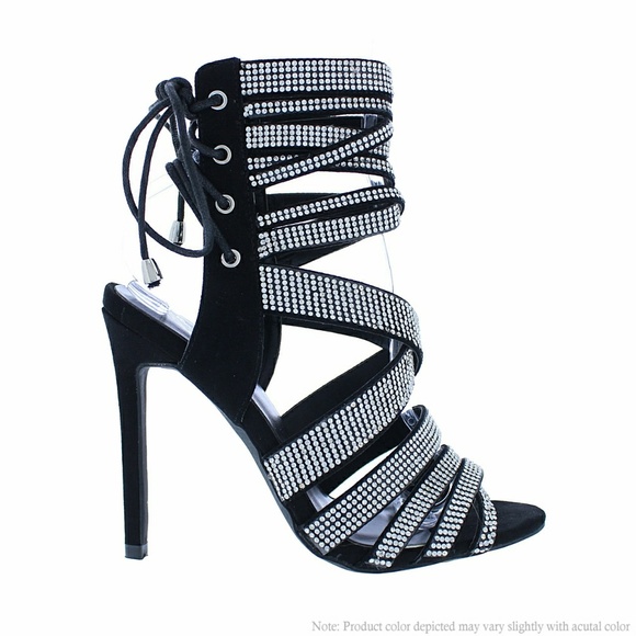 Liliana Kaleidoscope Print Strappy Tassel Stiletto Heel